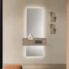 Prostokątne lustro szklane podświetlane diodami LED Made in Italy - Solen Viadurini