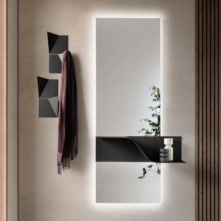 Prostokątne lustro szklane podświetlane diodami LED Made in Italy - Solen Viadurini