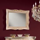 Prostokątne lustro z białego drewna w klasycznym stylu Made in Italy - Florencja Viadurini