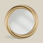 Okrągłe lustro z luksusową złotą drewnianą ramą Made in Italy - Adelin Viadurini