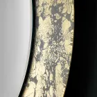 Okrągłe lustro z dekorowaną szklaną ramą Made in Italy - Alisso Viadurini