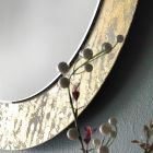 Okrągłe lustro z dekorowaną szklaną ramą Made in Italy - Alisso Viadurini