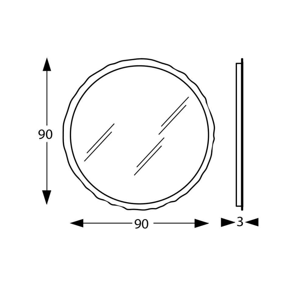 Okrągłe lustro ze zintegrowanym oświetleniem LED Made in Italy - Vinci Viadurini