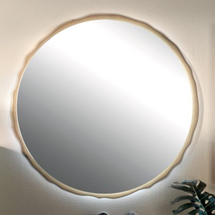 Okrągłe lustro ze zintegrowanym oświetleniem LED Made in Italy - Vinci Viadurini