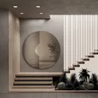 Okrągłe lustro ścienne z wstawką z siatki, wyprodukowane we Włoszech - Annabella Viadurini