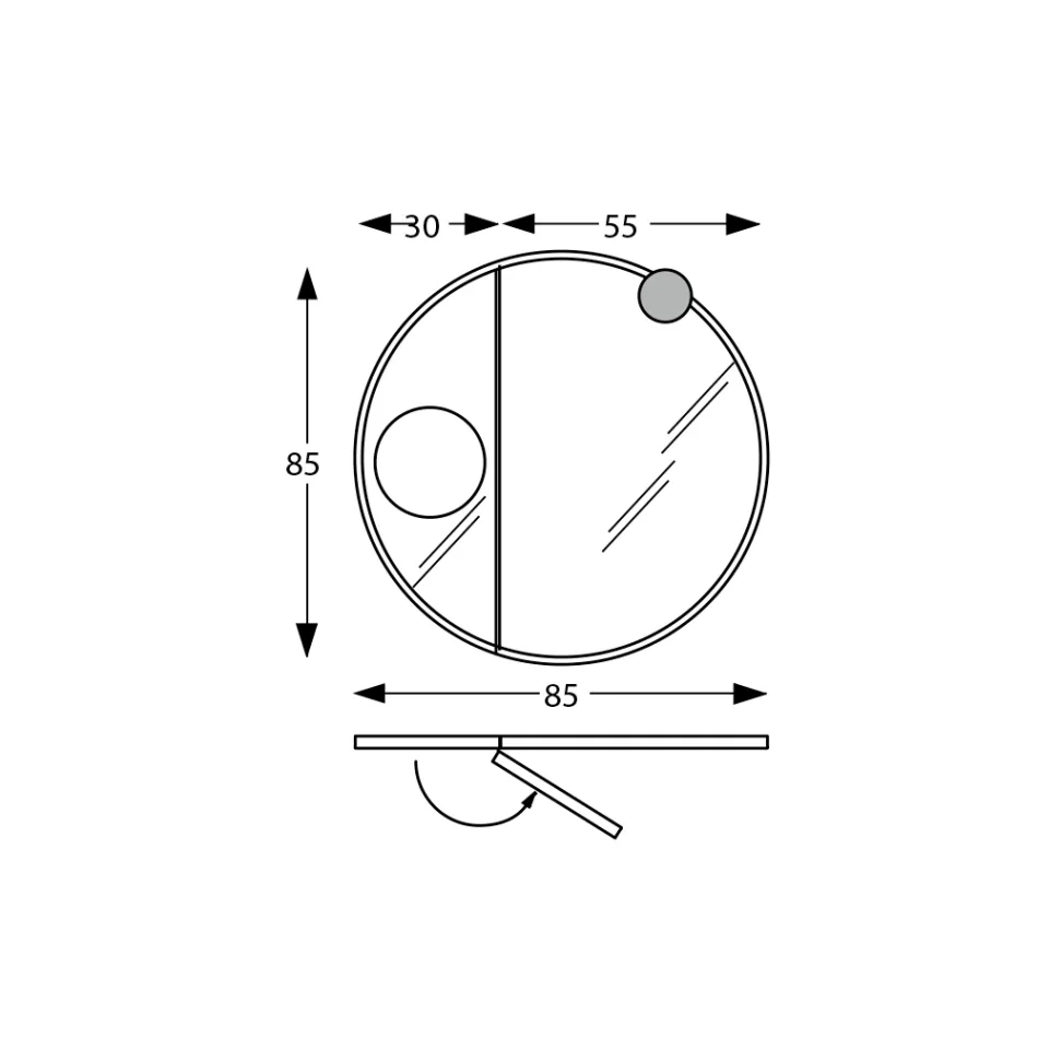 Okrągłe drewniane lustro i lustro powiększające Made in Italy - Marie Viadurini