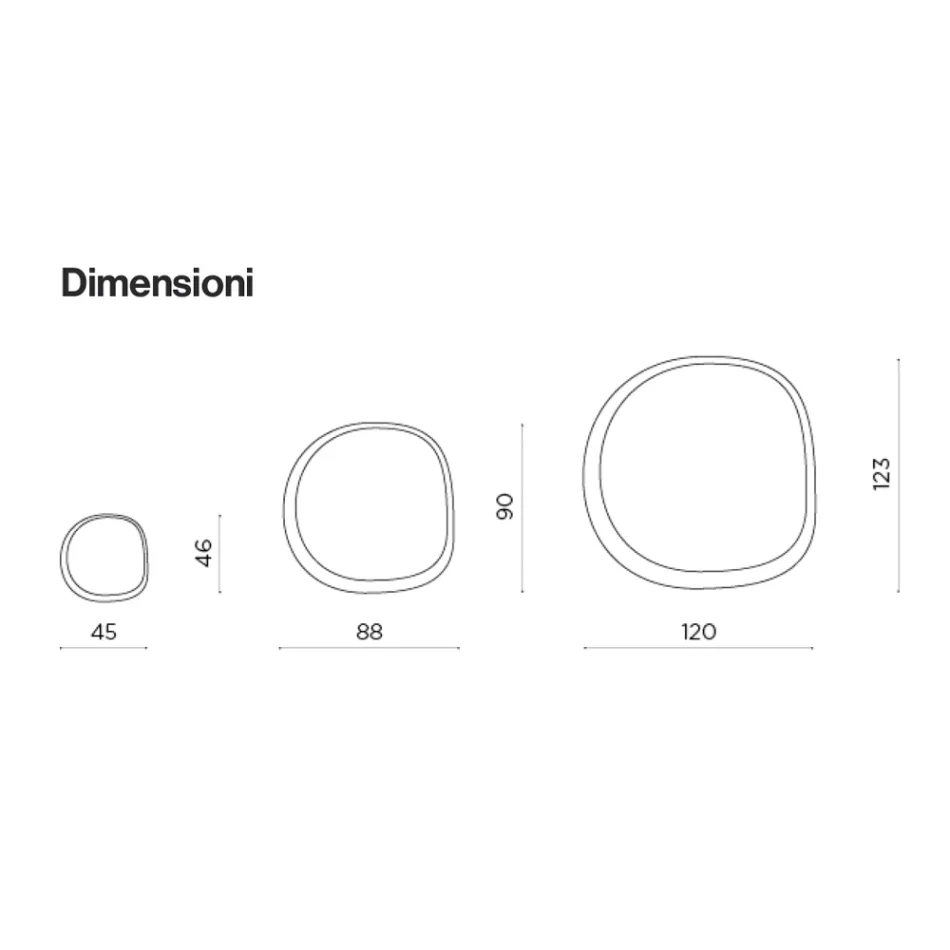 Lustro kształtowe wykonane z dwóch nakładających się tafli szkła. Wyprodukowano we Włoszech - Alida Viadurini