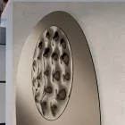 Lustro kształtowe z falistą wkładką szklaną Wyprodukowano we Włoszech - Adalberta Viadurini