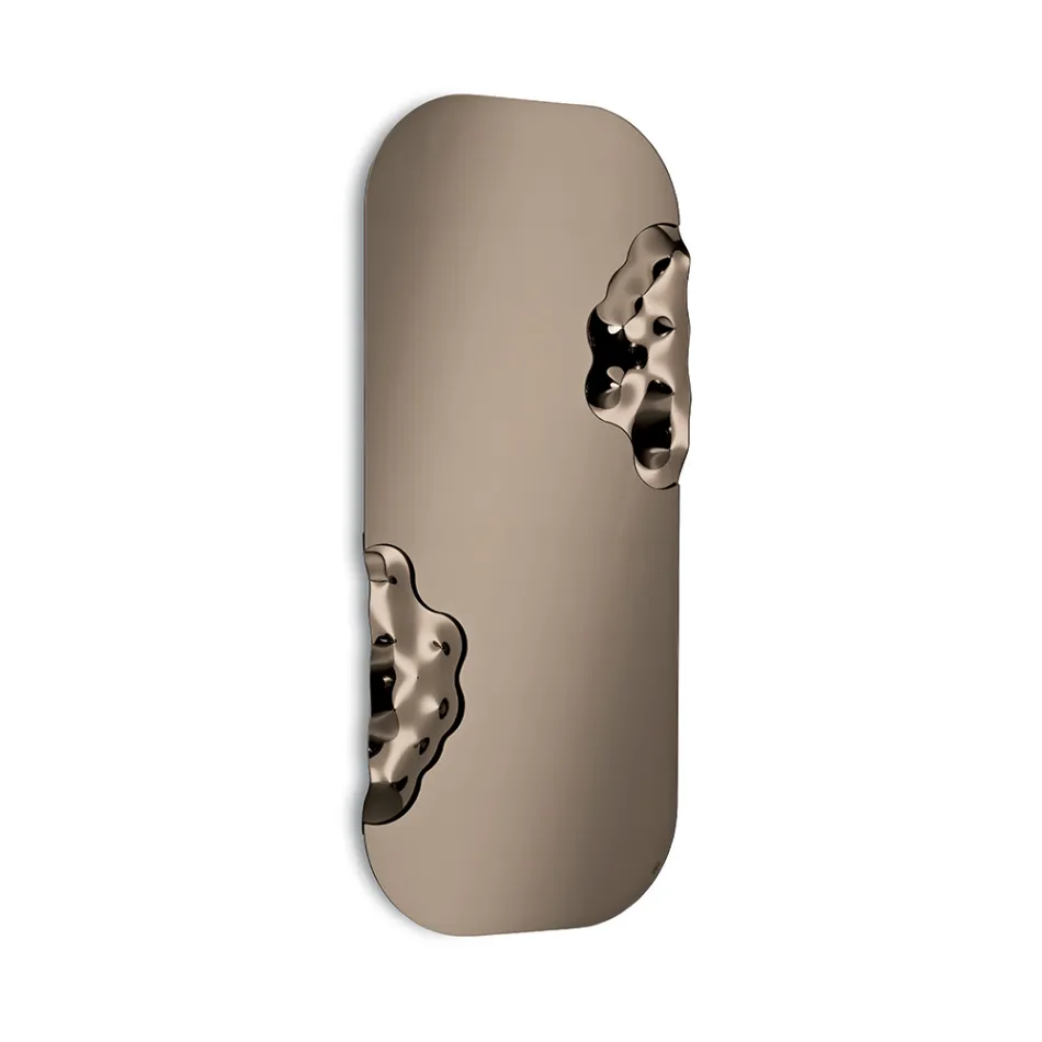 Lustro w kształcie prostokąta z falistą wstawką szklaną, wyprodukowane we Włoszech - Adelasia Viadurini