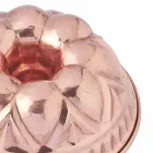 Okrągłe, ręcznie robione, konserwowane miedziane formy do ciast z pączkami z dekoracją - Gianandrea Viadurini