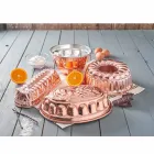 Desery Owalna Forma do Ciasta z Ręcznie Ocynowanej Miedzi Z Dekoracją - Gianfilippo Viadurini