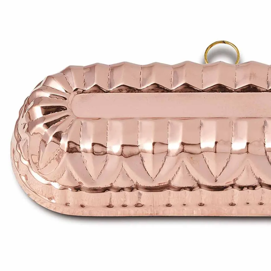 Owalna Forma na Śliwkę z Ręcznie Ocynowanej Miedzi 30x11 - Gianclaudio Viadurini