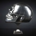 Statua w kształcie czaszki ze srebrnej ceramiki Made in Italy - Skull Viadurini