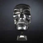 Statua w kształcie czaszki ze srebrnej ceramiki Made in Italy - Skull Viadurini