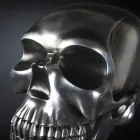 Statua w kształcie czaszki ze srebrnej ceramiki Made in Italy - Skull Viadurini