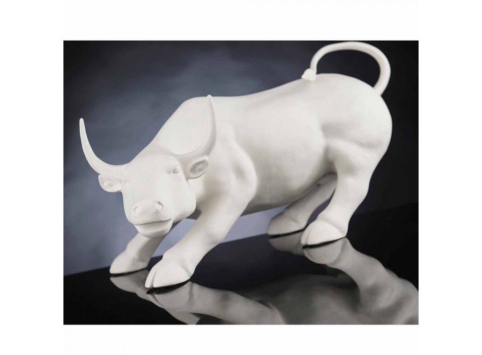 Ręcznie wykonana ceramiczna figurka w kształcie byka Made in Italy - Bulino Viadurini