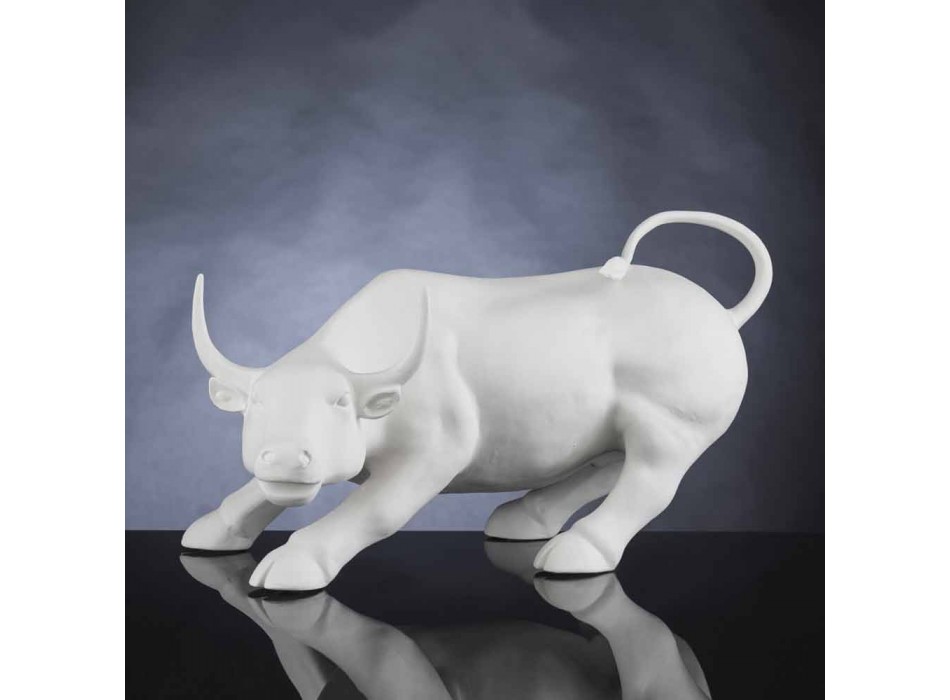 Ręcznie wykonana ceramiczna figurka w kształcie byka Made in Italy - Bulino Viadurini