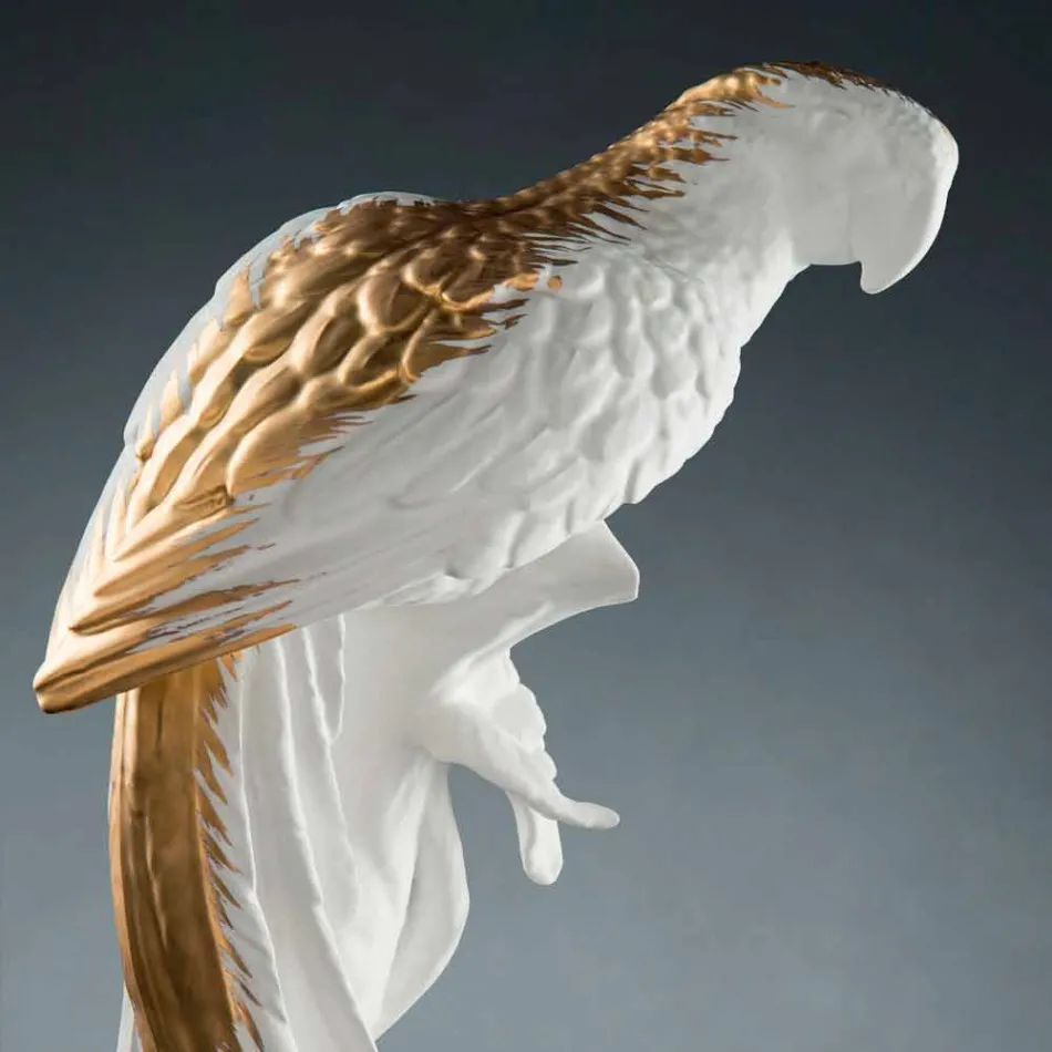 Ręcznie wykonana ceramiczna figurka w kształcie papugi Made in Italy - Pagallo Viadurini