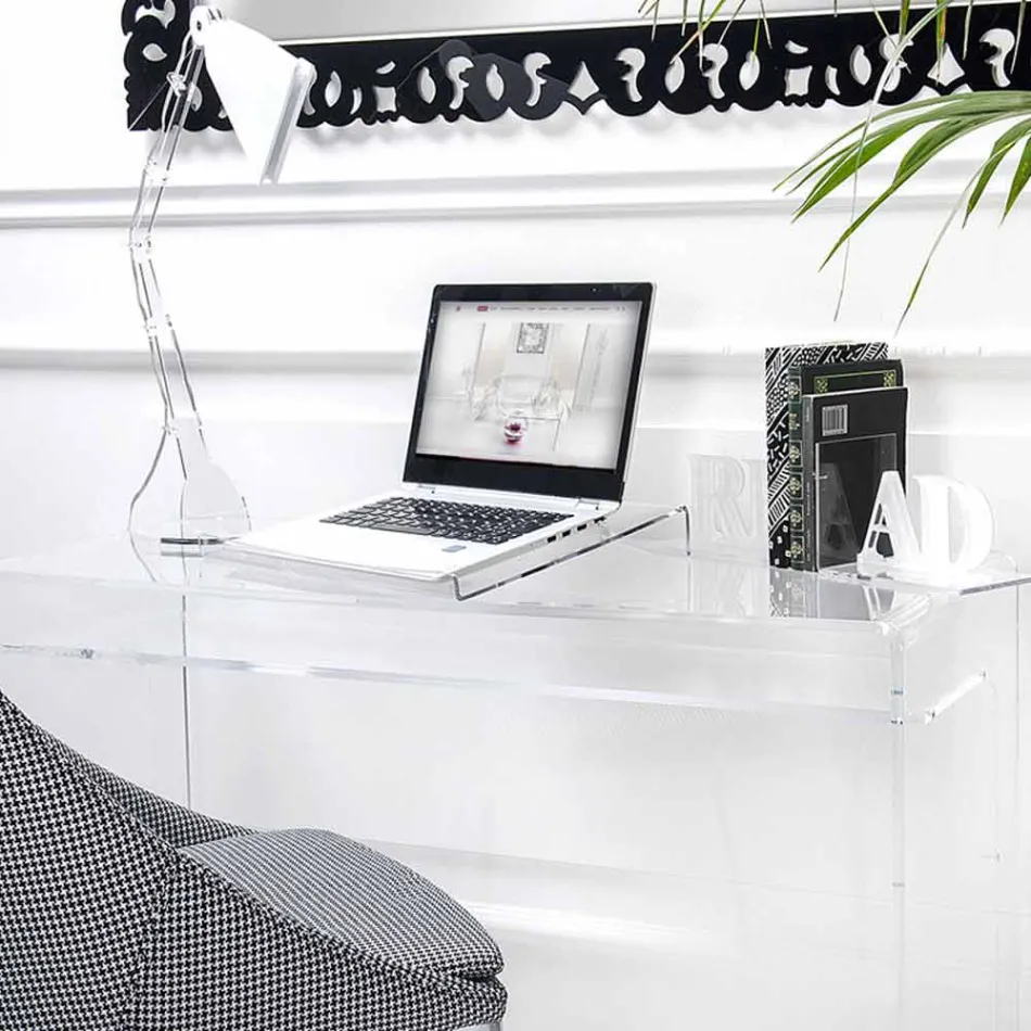 Podstawka pod laptopa w przezroczystej lub przydymionej pleksi, 2 sztuki - Nerdino Viadurini