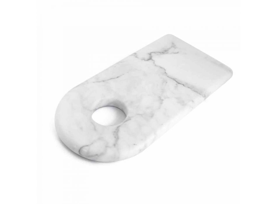 Nowoczesna biała deska do krojenia z marmuru Carrara Made in Italy - Amros Viadurini