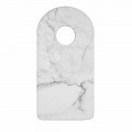 Nowoczesna biała deska do krojenia z marmuru Carrara Made in Italy - Amros