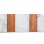 Deska do krojenia z białego marmuru i drewna Carrara Made in Italy - Evea Viadurini