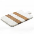 Deska do krojenia z białego marmuru i drewna Carrara Made in Italy - Evea