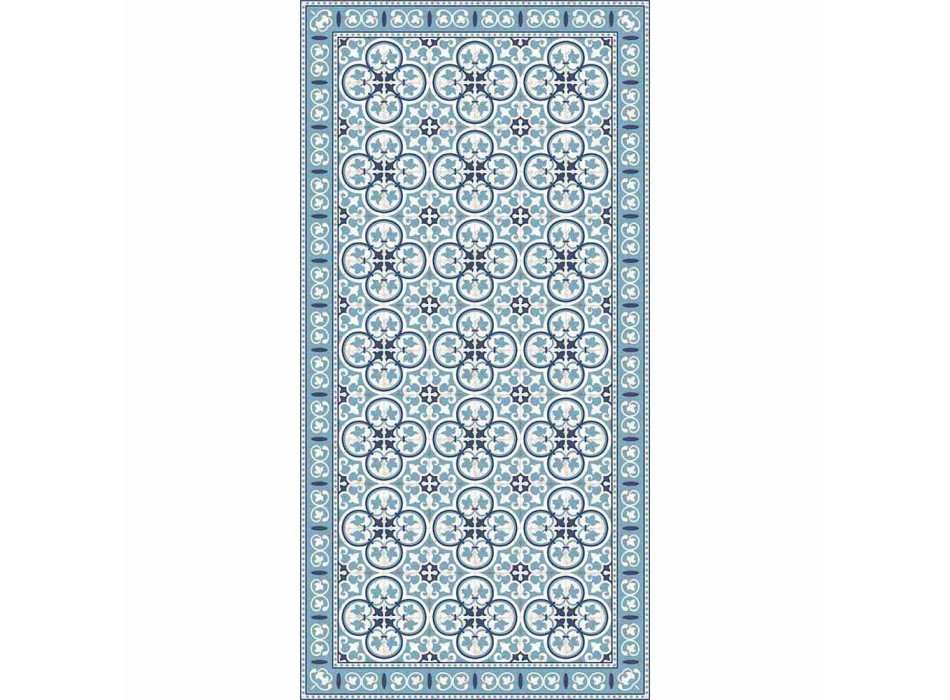 Nowoczesny wzorzysty dywan kuchenny z PVC i poliestru - Lindia Viadurini