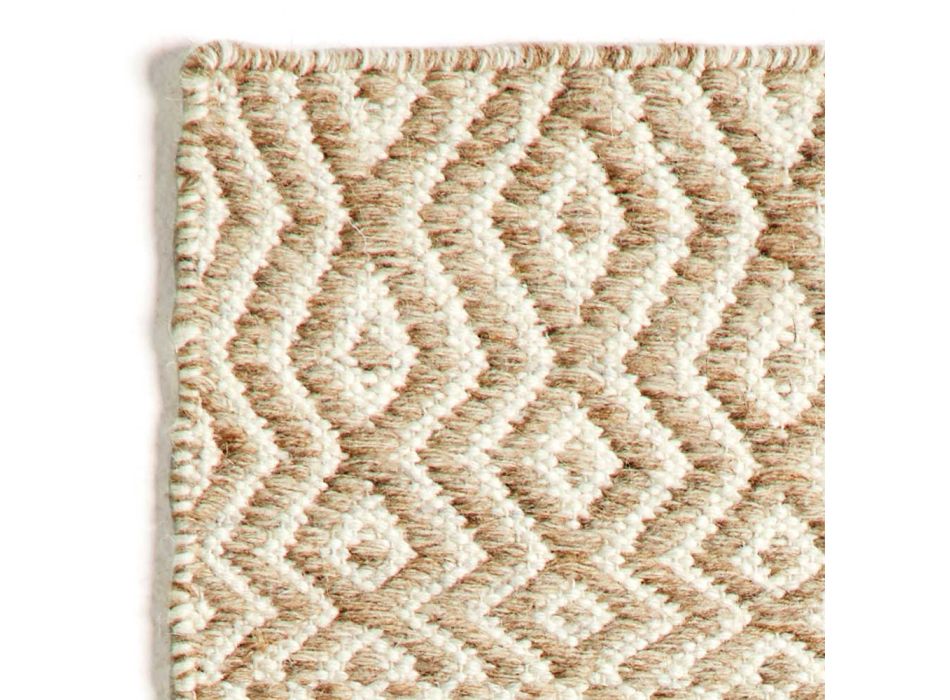 Nowoczesny dywan do salonu z ręcznie robionej wełny i bawełny - Minera Viadurini