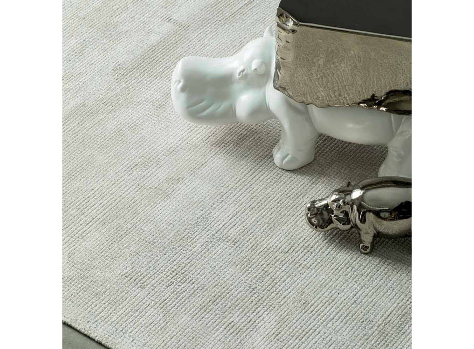 Nowoczesny dywan do salonu z bawełny i wiskozy, ręcznie tkany - jedwabisty Viadurini