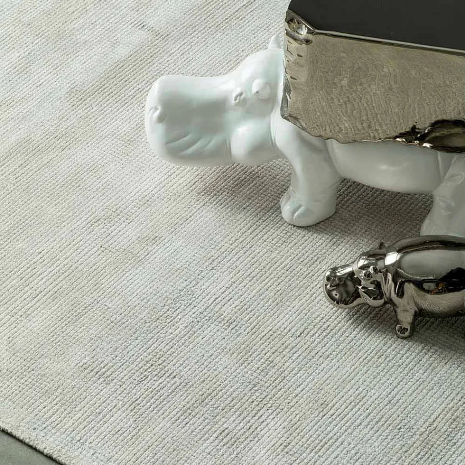 Nowoczesny dywan do salonu z bawełny i wiskozy, ręcznie tkany - jedwabisty Viadurini