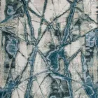 Wzorzysty dywan do salonu o nowoczesnym designie z jedwabiu bambusowego i wełny - Laptos Viadurini