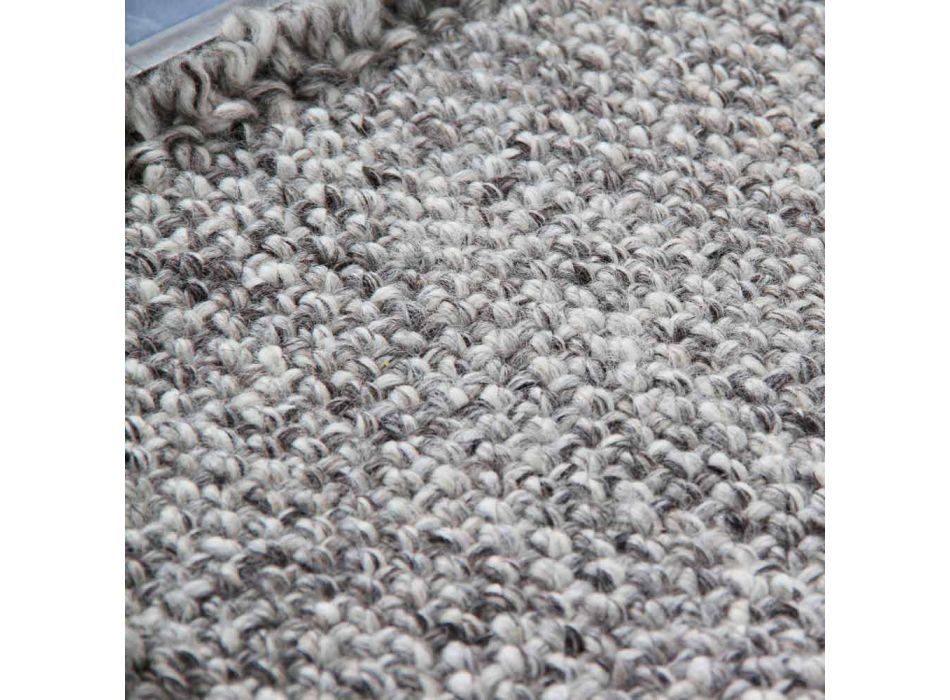 Duży i nowoczesny dywan wełniany z frędzlami Czarny lub kremowy - Jacqueline Viadurini