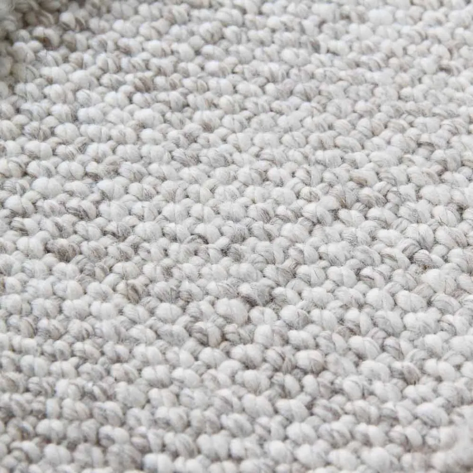 Duży i nowoczesny dywan wełniany z frędzlami Czarny lub kremowy - Jacqueline Viadurini