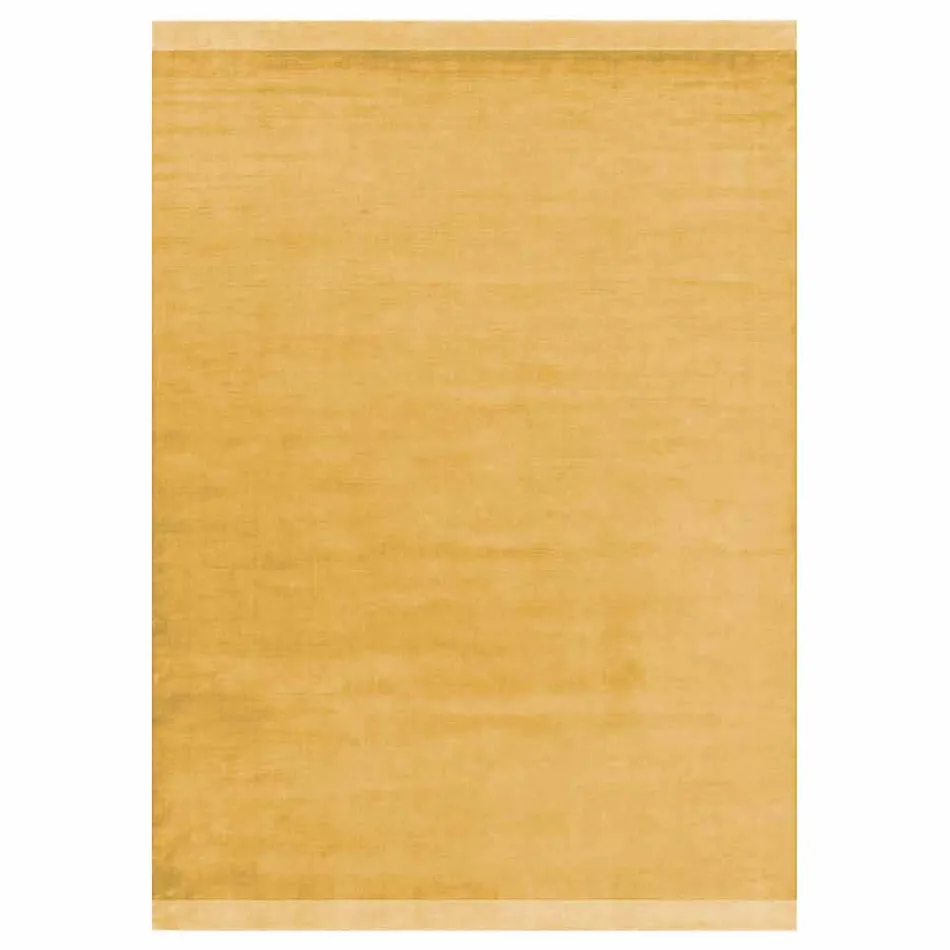 Duży kolorowy wełniany i jedwabny dywan z nowoczesnym paskiem - mieszanka Viadurini