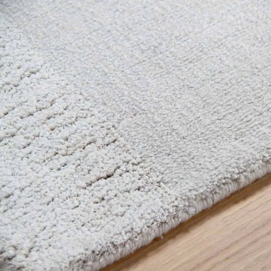 Duży kolorowy wełniany i jedwabny dywan z nowoczesnym paskiem - mieszanka Viadurini