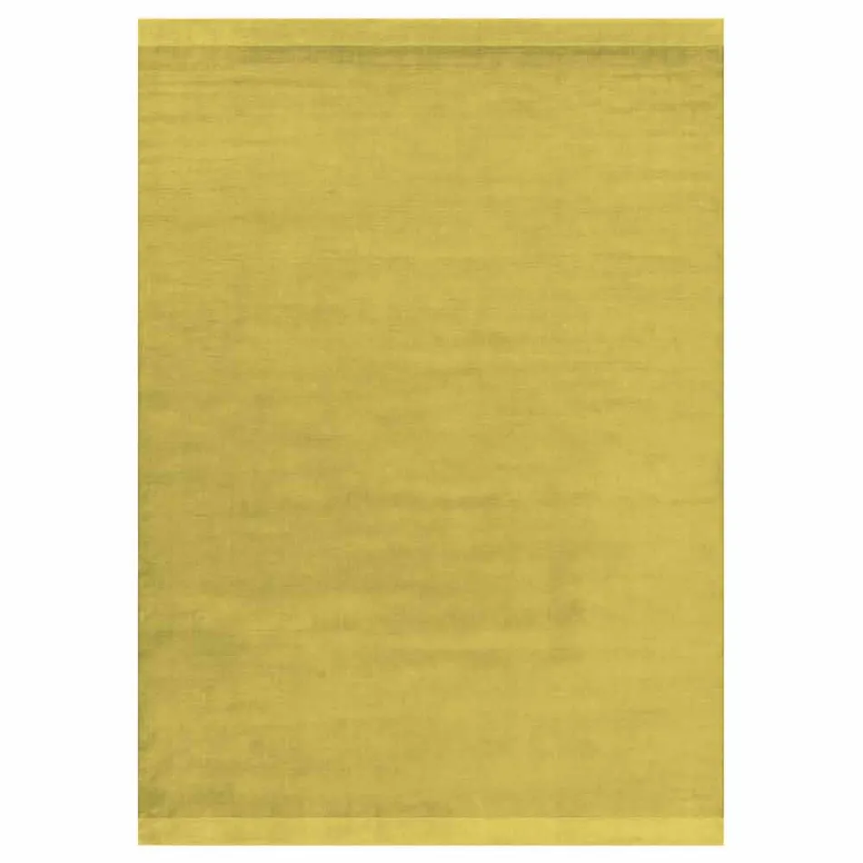 Duży kolorowy wełniany i jedwabny dywan z nowoczesnym paskiem - mieszanka Viadurini