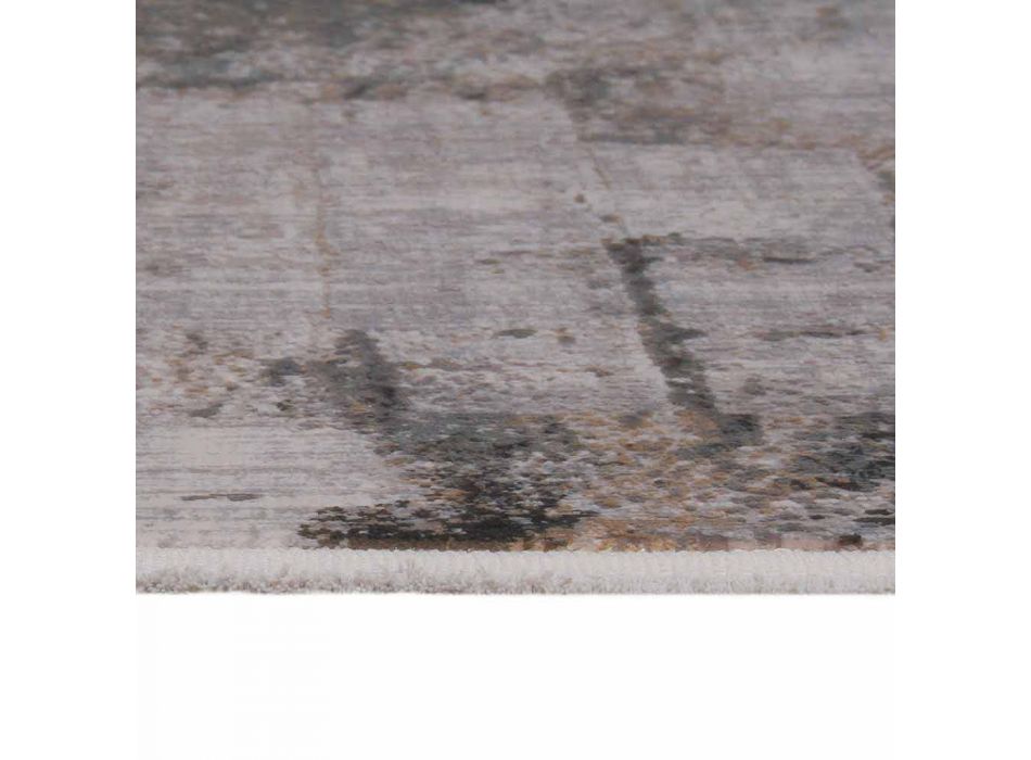 Szary beżowy dywanik antypoślizgowy z wiskozy i akrylu z wzorem - prezydent