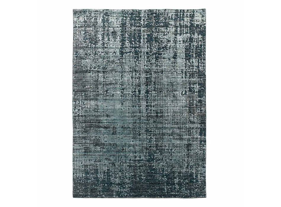 Nowoczesny, ręcznie tkany dywan do salonu z jedwabiu bambusowego i bawełny - Buba Viadurini