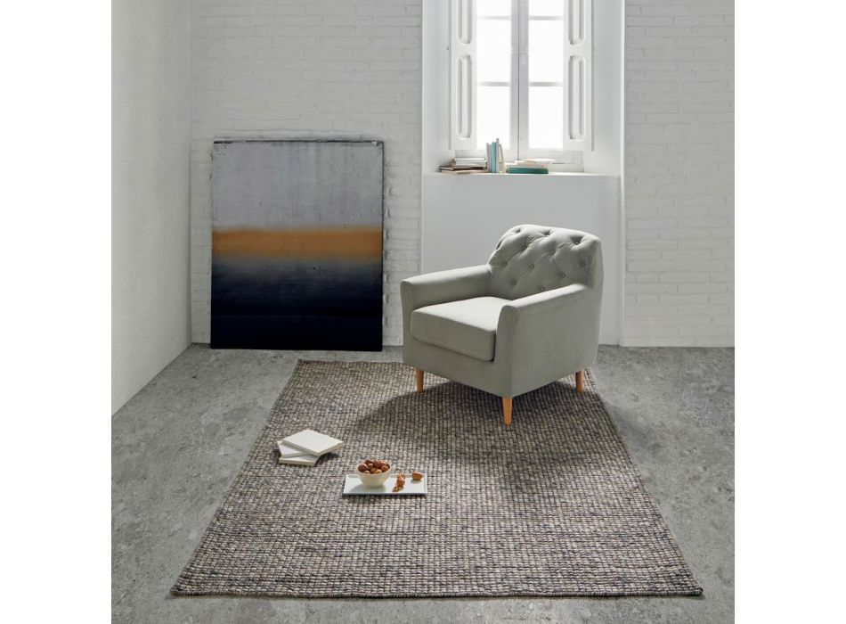 Nowoczesny, ręcznie tkany dywan z wełny i bawełny do Salonu - Relikt Viadurini