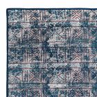 Prostokątny niebieski dywan bawełniany Kilim z kolorowym patchworkiem - włókno Viadurini