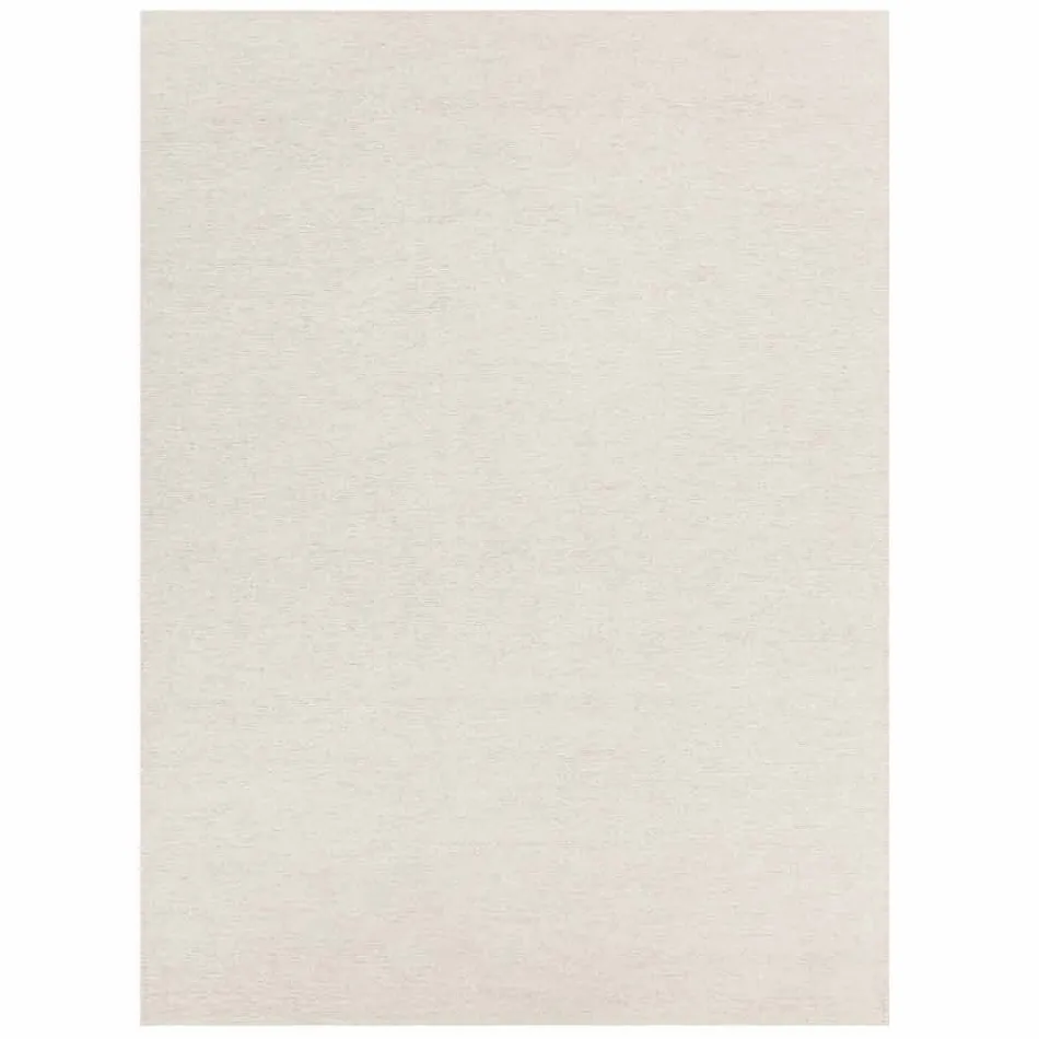 Prostokątny dywanik z wełny i bawełny brązowy lub krem o nowoczesnym designie - Kuta Viadurini