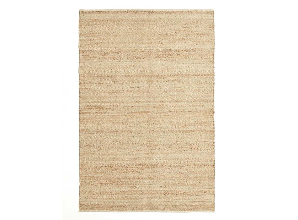 Prostokątny dywan z wełny, juty i bawełny o nowoczesnym designie do salonu - Remino Viadurini