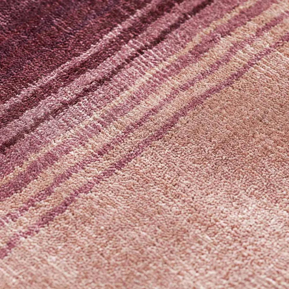 Ręcznie robiony dywan do salonu z wysokiej jakości wiskozy tkanej w Indiach – Bonnet Viadurini