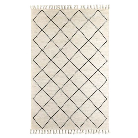 Nowoczesny dywan do salonu z geometrycznym wzorem z wełny i bawełny – Metria Viadurini