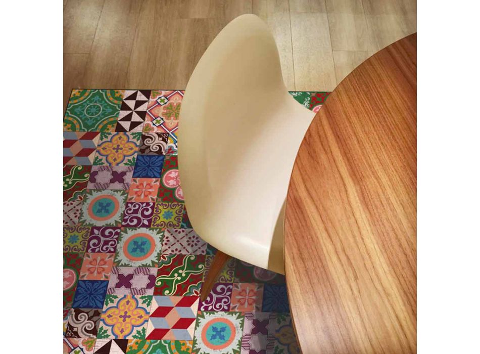Nowoczesny dywan do salonu winylowy z kolorową fantazją - Timio Viadurini