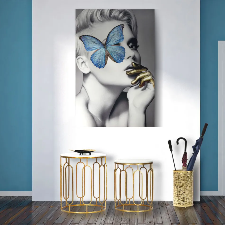 Stoliki Kawowe z Żywicy Złotego Żelaza i Marmuru 2 Sztuki - Pietro Viadurini