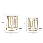 Stoliki Kawowe z Żywicy Złotego Żelaza i Marmuru 2 Sztuki - Pietro Viadurini