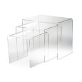 Stoliki kawowe do salonu z przezroczystego, minimalistycznego kryształu akrylowego 3 sztuki - Cecco