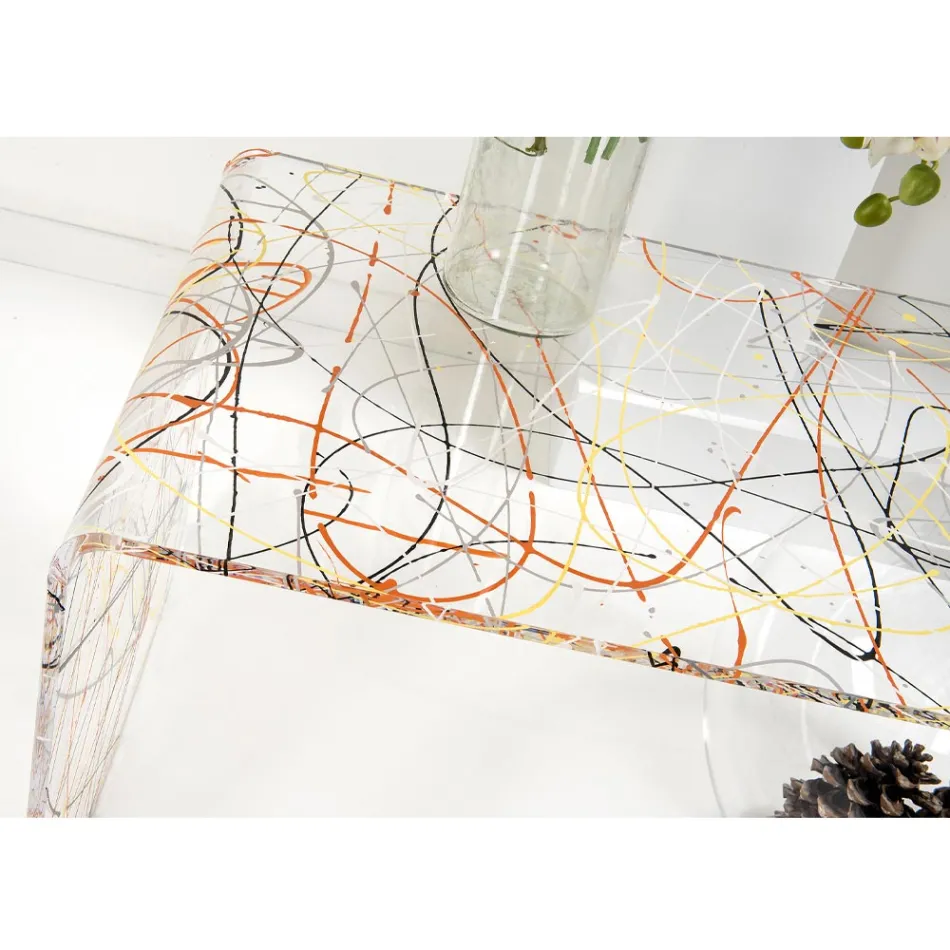 Nowoczesny stół mostowy z pleksi wyprodukowany we Włoszech, Bolly Viadurini